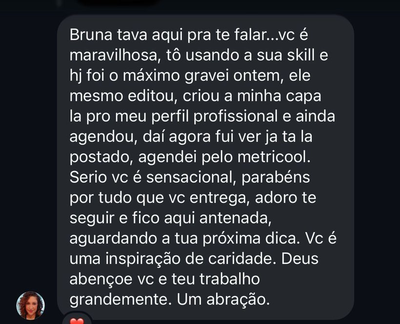 Mensagem de Luciana contando que gravou e o Claude editou, criou a capa e agendou